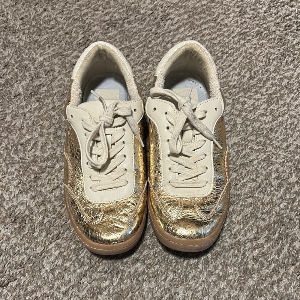 Dolce Vita Gold and Cream Sneakers